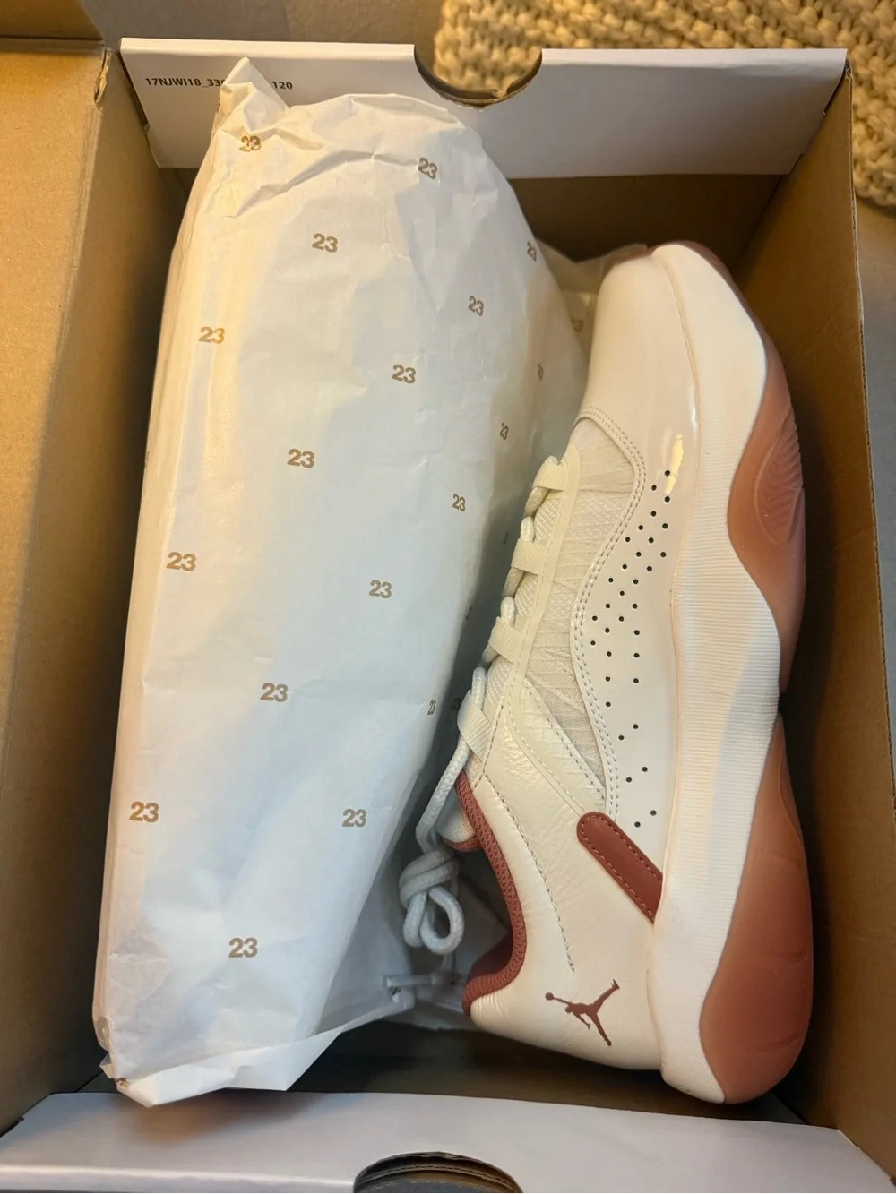 Jordan White Sneakers with Tan Accents